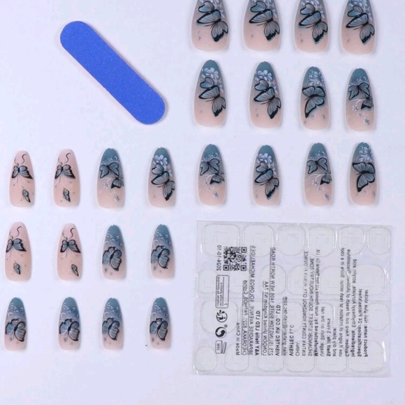 NIB Blue Butterfly Press-on Nails - Picture 3 of 6